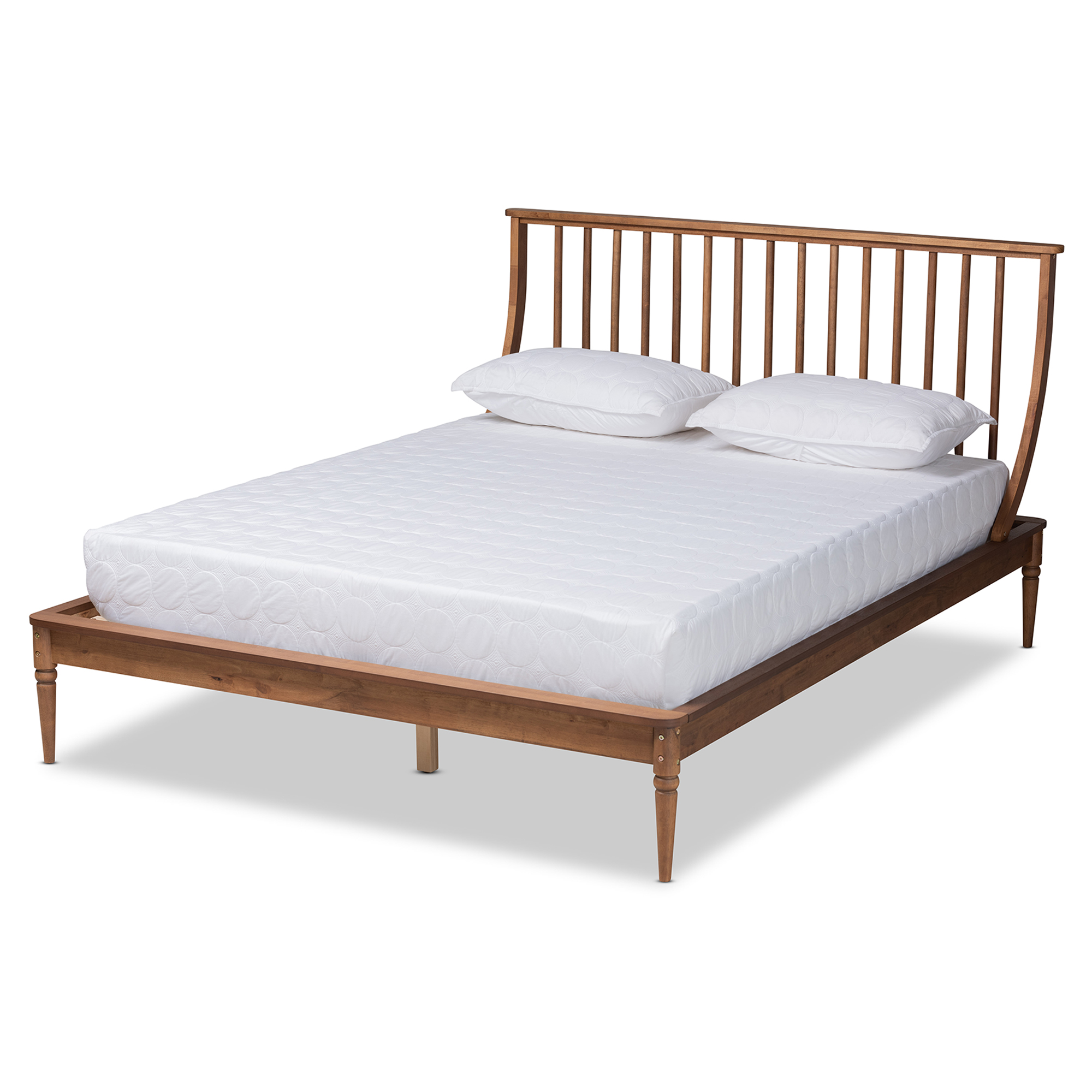 Baxton Studio Abel Classic and Traditional Transitional Walnut Brown Finished Wood King Size Platform Bed